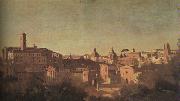  Jean Baptiste Camille  Corot The Forum seen from the Farnese Gardens oil painting reproduction